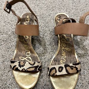 Sam Edelman cheetah print wedge sandals